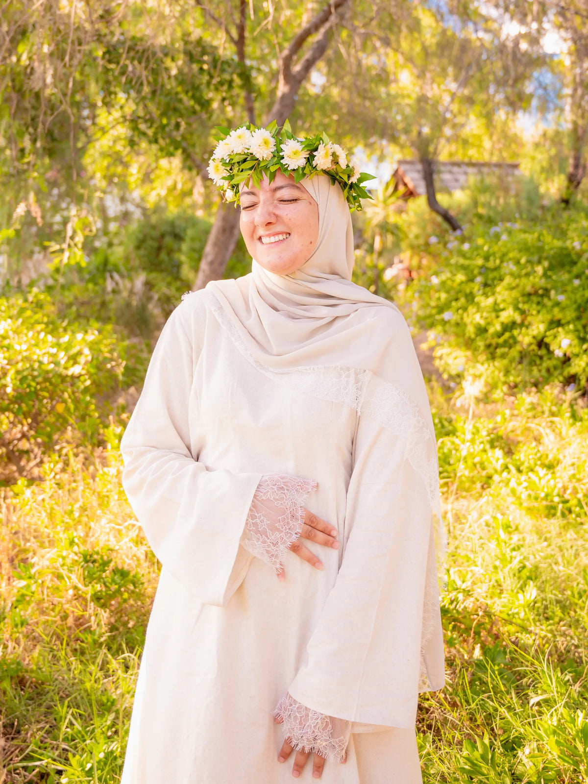 Robe Beige en Lin