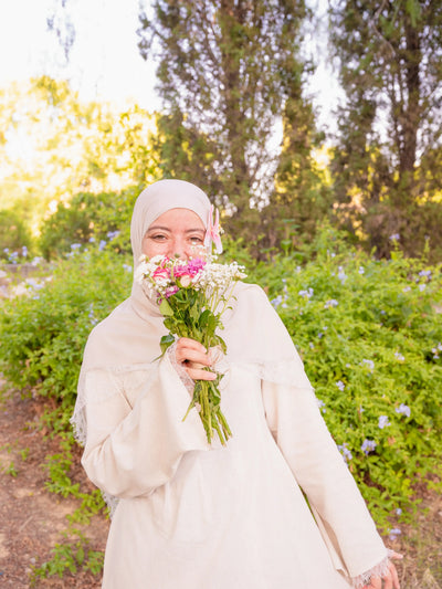 Robe Beige en Lin